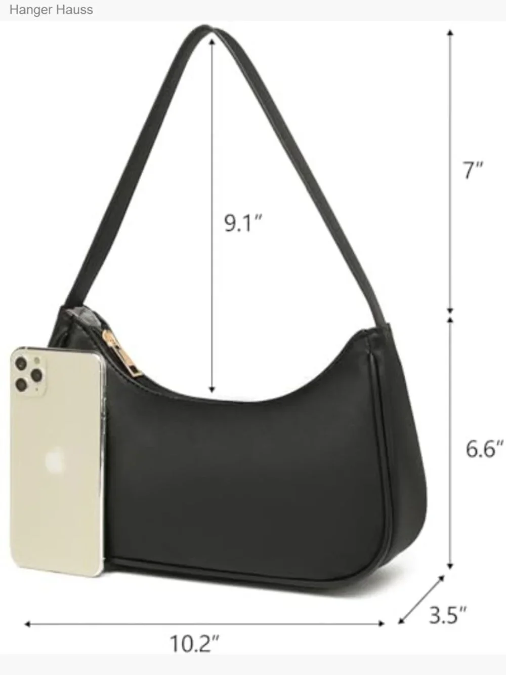 Vegan Leather Hobo Sling Tote Handbag Retro Shoulder Purse with Zipper
